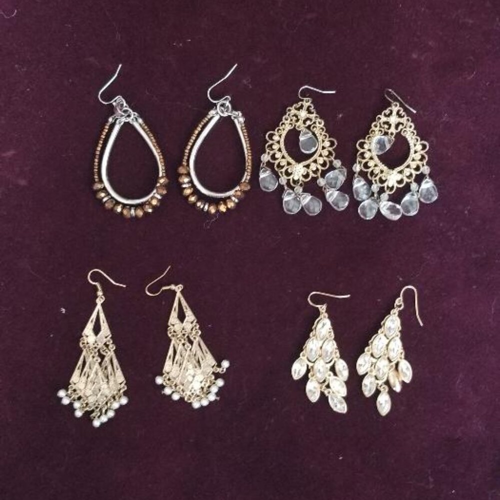 4 Pairs of Costume Hanging Earrings